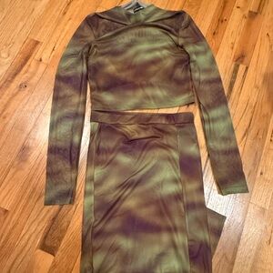 Fashion Nova Elegant Brown and Purple Skirt